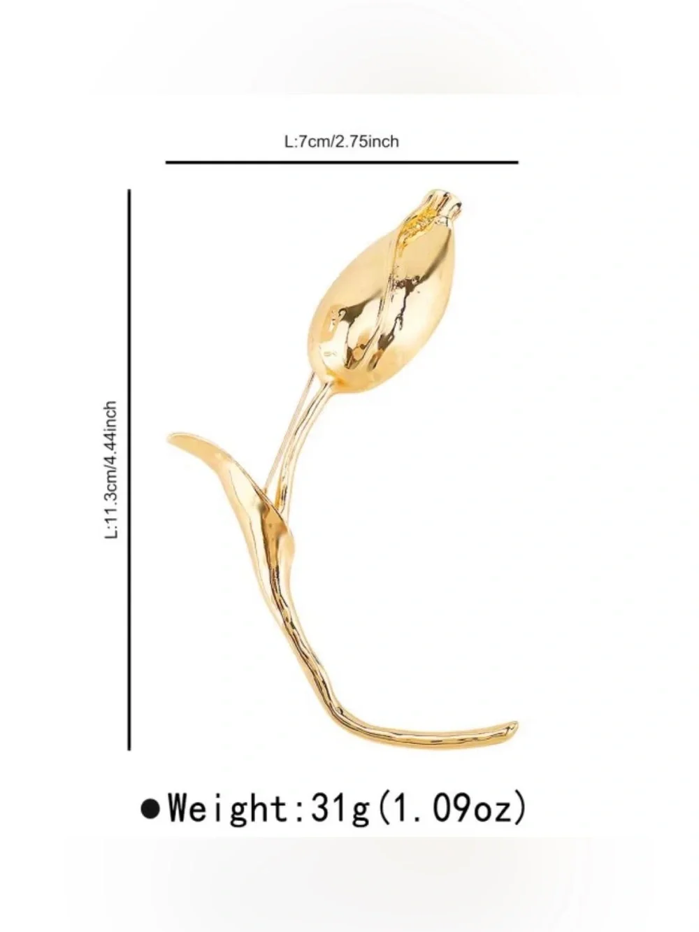 Gold Tulip Brooch Pin - Brooch Pin Accessories